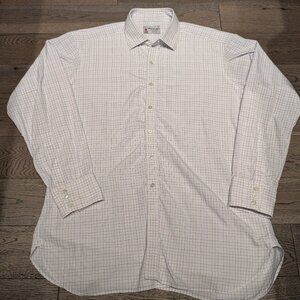 Turnbull & Asser Exclusive Shirt Mens 3-Button Cuff Made in England 17.5 44CM